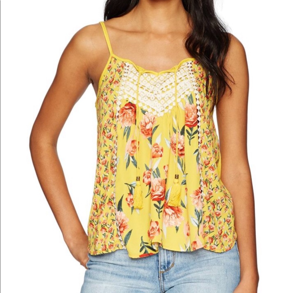 Skylar & Jade Tropical Honey Tassel Lace Tank